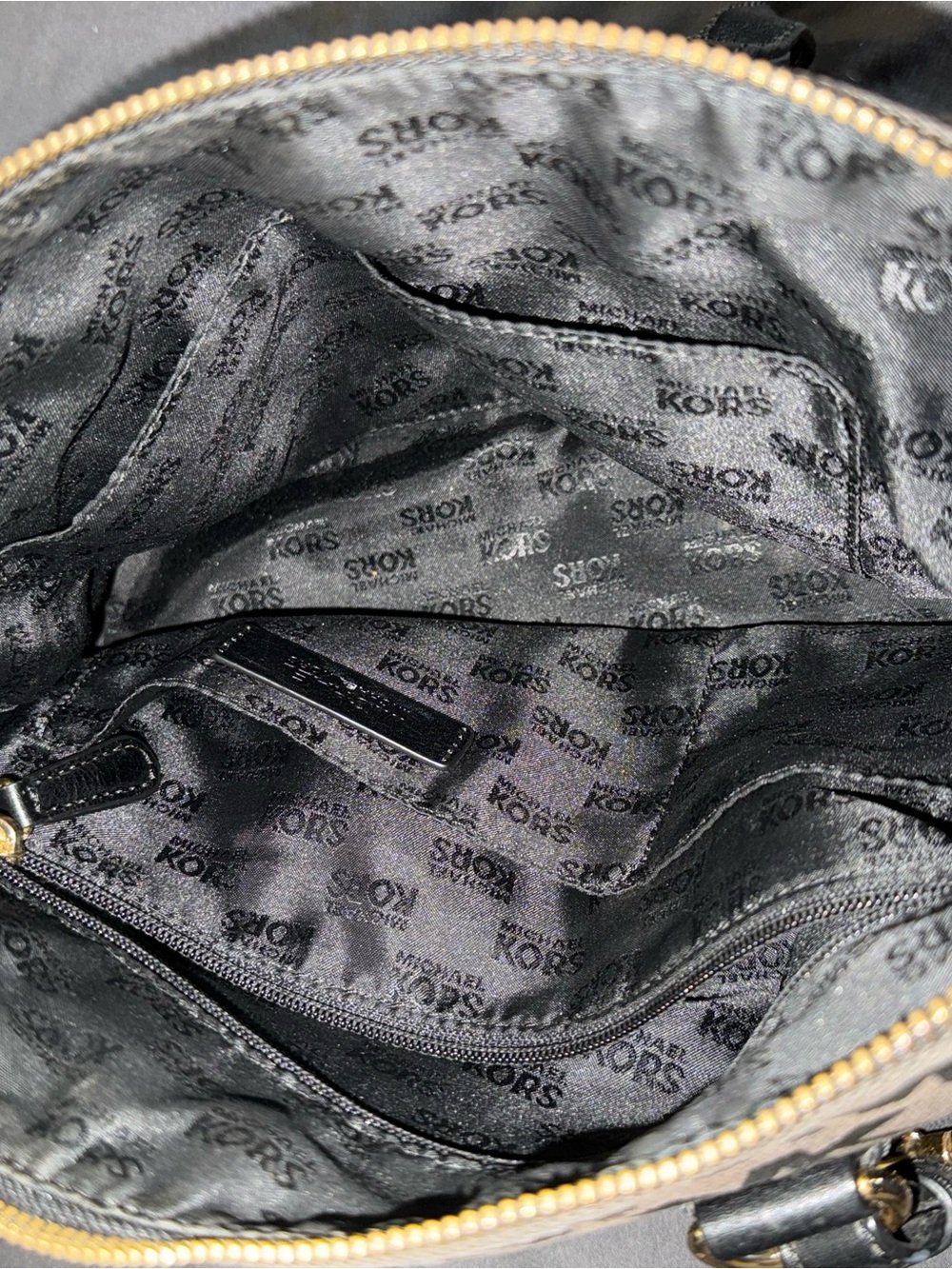 Michael Kors Black MK Logo Satchel with Gold Hardware - Picture 4 of 4